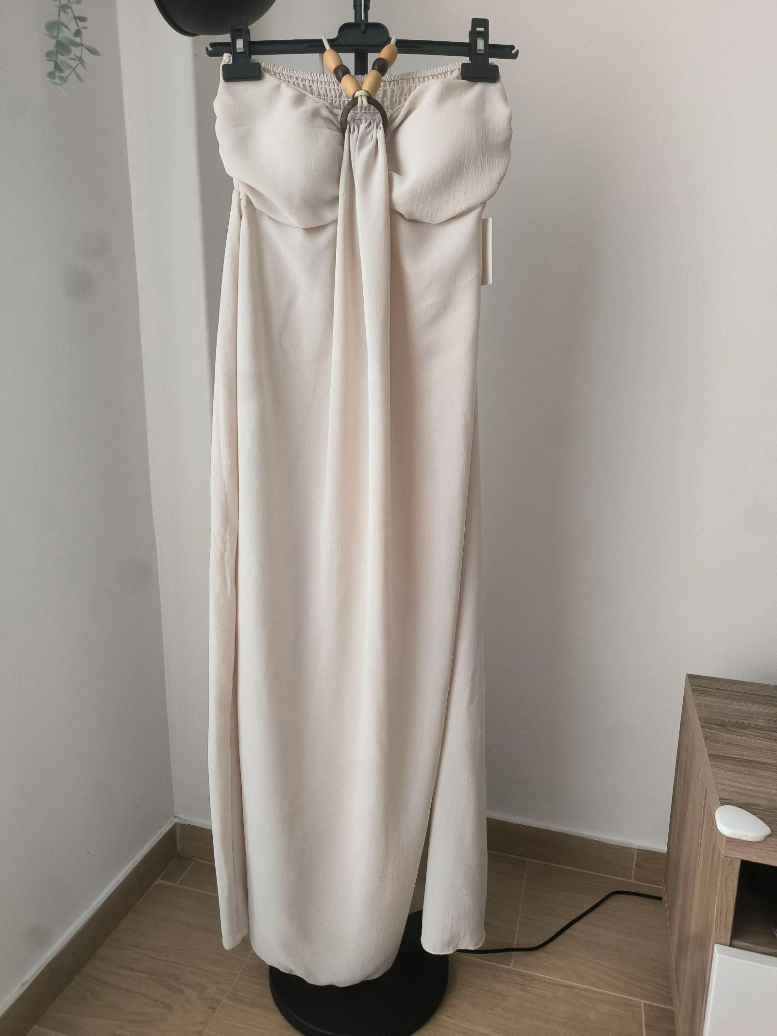 Vestido comprido creme 